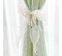 Fermatende per tende in stile moderno, 2 pezzi decorativi con fiocco per tende sottili o spesse, facili da legare e sciogliere, colore bianco, 86 cm