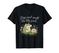 Fermati ad annusare The Lily Pads Cottagecore Kawaii Frog Maglietta
