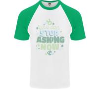 Fermati Di Chiedere Ora Nuovo Baby Gravidanza Uomini Maglietta S/S Baseball