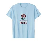Fermati e annusa Le Rose, Motivo Floreale ispiratore Maglietta, Uomo, Celeste, XXL