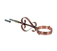 Fermatubo collare per pluviale in rame tondo con decoro spess. 14/10