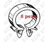 Fermatubo in plastica bianca Universale Vari modelli - Diam. 17 mm - Conf. 8 pez