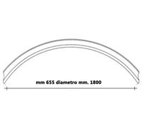 FERMAVETRO QUARTO DI CERCHIO SAG. D SAG. ESTERNA BAHIA Ø 1800 CORNICE