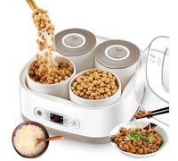 Fermentatore elettrico Natto | Macchina per yogurt a temperatura regolabile, 2 litri automatico + contenitore resistente alle alte temperature e controllo intelligente del pannello | Specialità di
