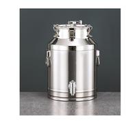 Fermentatore in acciaio inox da 28 litri con coperchio marino e rubinetto, 30 x 44 cm, contenitore da cucina in metallo, resistente, con maniglia per il trasporto, per conservare liquidi e birra in