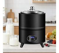 Fermentatore Per Yogurt, Yogurtiera Elettrica Automatica Con Controllo Della Temperatura, Grande Capacità 8 L/12 L, 600 W, Temperatura Costante A 360°, Yogurt Greco, Vino Di Riso Dolce(Black,12L)