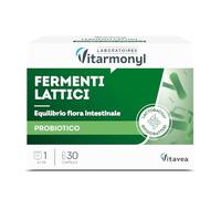 Fermenti Lattici Probiotici - Equilibrio Flora Intestinale e Batterica - Probiotici per Intestino e Digestione - Pancia Piatta e 5 Ceppi Batterici - Fermenti Lattici Adulti - 30 Capsule - Vitarmonyl