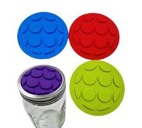 Fermenting Lids - 4 Pieces Silicones Airtight Caps - Bottle Wide Mouth Lid | for Storage Dressing Home Drink Food Yogurt Meal Flour Canisters Kitchen Candy Cookie Coffee Sugar