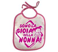 Fermento Italia Bavaglino SONO LA GIOIA DELLA NONNA - simpatica bavetta 100% cotone (Fuxia)