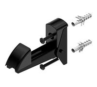 Fermo automatico per persiana a battente, porta e cancello, con viti e tasselli, chiusura fermata per blocco sicurezza dell'otturatore, spessore massimo 50 mm, materiale alluminio colore nero