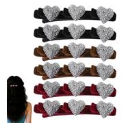 Fermo Capelli | Styling Cuore Flockato - Set Fermacapelli Treccia Retro | per Capelli Spessi Lunghi Corti Lavoro Palestra Yoga Corsa Danza Viaggi Appuntamenti Feste