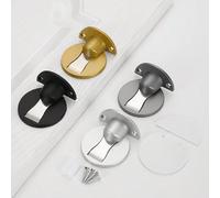 Fermo porta magnetico in lega di alluminio resistente, magnete montato a pavimento invisibile, senza bisogno di forare, con assorbimento d urto, per fermo porta camera d hotel Nero 5,8 * 2,8 cm,Oro 5,