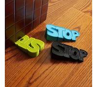 Fermo porta personalizzato con lettera STOP in inglese, pratico per la casa blu,verde,neroSilicone