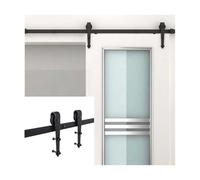 Fermo scorrevole for porta del fienile, binario superiore piatto regolabile, staffa in acciaio al carbonio, montaggio silenzioso for porta scorrevole, adatto for porte del(49.2" Track (Single Door))