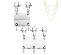 Fermoir Pour Colliers Superposés | Fermoirs Multiples Pour Superposition De Colliers - Connecteur Séparateur De Bijoux 2 Pièces Pour Femmes Empilables Ras Du Cou Bracelet Et