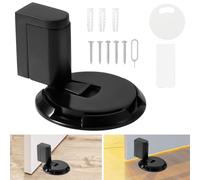 Fermoporta Meccanico, Antivento Regolabile, Fermaporta da Pavimento per il Fondo della Porta Senza Foratura Non Magnetico Supporto per Fermo Porta per Interni (Nero)