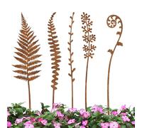 Ferna Felce - 5 Palo Di Pianta In Stile Retrò, Palo Da Patio DEE Fiori Rustici | Felci Resistenti Al Tempo Vintage Fiori Statue Arte Patiio per La Fattoria Patio Balcone Balcone