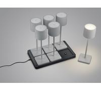 FERNANDEZ SET DI 6 LAMPADE DA ESTERNO CON VASSOIO RICARICA DA APPOGGIO A INDUZIONE GRIGIE CON REGOLAZIONE INTENSITA', TEMPERATURA DI COLORE H.38CM IP54 LED 1,5W 130lm, 2700+4000+6000K