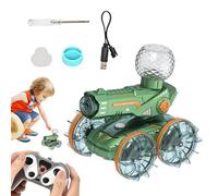 Ferngesteuertes Auto, 90 Min Spielzeit, 2.4Ghz Doppelseitig 360 ° drehbare RC Stunt Crawler mit Scheinwerfern, 4WD Off Road Drift RC Auto Spielzeug Geschenke für 6-12 Grün