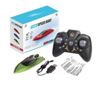 Ferngesteuertes Rennboot Schnellboot RC Boot - Bateau Télécommandé | RC Rennboot Wasserboot Für Pool See Teich, Wasserdichtes Elektrisches Boot Mit 2.4 GHz Fernbedienung, LED Licht, 30 Km⁄h Geschwindi