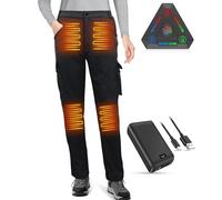 FERNIDA Pantaloni Riscaldanti da Donna, Softshell Pantaloni Trekking con Batteria da 7,4 V, Antivento per Passeggiate, Sci, Pesca e Lavoro, 8 Zone Riscaldate, XL