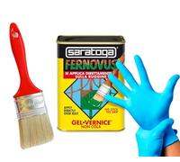 Fernovus colore Castagna Brillante Gel Vernice Smalto Antiruggine in conf da 750 ml con guanti nitrile e pennello inclusi!!! Bundle