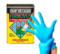 Fernovus Colore Nero Satinato Gel Vernice Smalto Antiruggine in conf da 750 ml con guanti nitrile e pennello inclusi!!! Bundle
