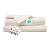 Ferò Completo Letto, Completo Lenzuola Singolo Cotone di Lusso 3 Pezzi, Proteine della Seta, Lenzuolo Angoli 90x200, 1 Federa 50x80, Design Italiano, Raso di Cotone 300TC OekoTex, Bianco Avorio