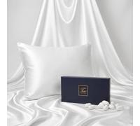 Ferò Federa Seta Cuscino 50x80 cm, 100% Naturale Silk di Gelso, 22 Momme Grado 6A, Certificata OEKO-TEX, Federa di Lusso Ipoallergenica per Capelli e Pelle, Perfetta Idea Regalo, Bianco Avorio