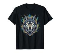 Feroce Alpha Wolf Head Forest Wildlife Howl Maglietta