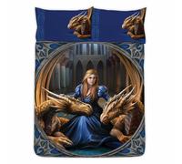 Feroce Fedeltà Dragone Set Copripiumino Doppio 2-in-1 Design Anne Stokes Letto