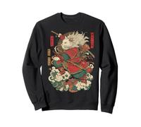 Feroce Samurai Cat Warrior Ukiyo-e Mitologia Giapponese Felpa