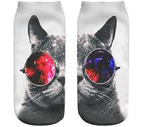 Ferocity Calze Sportiva alla Caviglia Speedcat Sneaker 36-40 Motivo 3D Galaxy Sunglasses Cat Big [001]