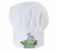 Ferocity Cappello da Cuoco Regolabile per i Bambini con Il Tuo Nome Accessori da Cucina con Il Testo Desiderato Squadra dei Dinosauri [099]