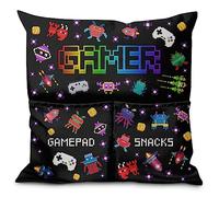 Ferocity Cuscino con tasche Regalo Federe divertenti Cuscino decorativo morbido con custodia imbottita per notte cinema Compleanno San Valentino sul Divano letto Motivo Gamer [091]