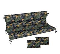 Ferocity Cuscino per panca da giardino, impermeabile, 150x50x50 cm, per mobili da giardino, per pallet, per esterni e patio, con schienale, Fiori d'arancio [133]