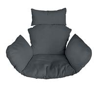 Ferocity Cuscino per Sedia Amaca XXL, Sedia in Rattan Cuscino, Dondolo Sospesa, Cuscino per Sedia con Cuscino per la Testa di, Rivestimento Rimovibile, con Lacci attaccati, Grafite [114]