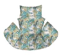Ferocity Cuscino per Sedia Amaca XXL, Sedia in Rattan Cuscino, Dondolo Sospesa, Cuscino per Sedia con Cuscino per la Testa di, Rivestimento Rimovibile, con Lacci attaccati, Palm White [114]