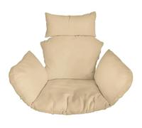 Ferocity Cuscino per Sedia Amaca XXL, Sedia in Rattan Cuscino, Dondolo Sospesa, Cuscino per Sedia con Cuscino per la Testa di, Rivestimento Rimovibile, con Lacci attaccati, Beige [114]