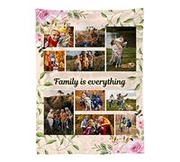 Ferocity Regalo Coperta Personalizzata con Foto 150 x 200 cm; Copriletto con Collage per Divano da Soggiorno; Extra Morbido per il Pisolino; Motif Family is everything [081]