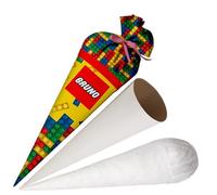 Ferocity Sacchetto da scuola con nome per ragazzi, sacchetto personalizzato, 70 cm, in tessuto con papprohling rotondo e imbottitura in sfere di silicone, grande sacchetto come cuscino [149]