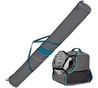 Ferocity Set da Sci Sacca da Sci et Borsa Porta Scarponi 170 cmcapiente Sacca da seci Porta Scarponi Sci Sacchetto per Scarponi da Sci con Tasca a Rete Rimovibile Len Turquoise with Mesh [053]