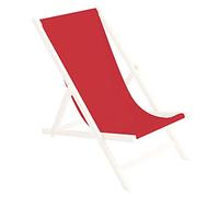 Ferocity Tela di Ricambio per Sedia a Sdraio 131x44 cm, per Giardino, terrazza e Piscina Intercambiabile in Tessuto 100% Poliestere per Sedia a Sdraio Pieghevole in Legno, Motivo Rosso [119]