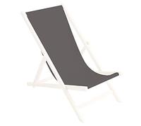 Ferocity Tela di Ricambio per Sedia a Sdraio 131x44 cm, per Giardino, terrazza e Piscina Intercambiabile in Tessuto 100% Poliestere per Sedia a Sdraio Pieghevole in Legno, Motivo Grigio [119]