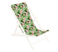 Ferocity Tela di Ricambio per Sedia a Sdraio 131x44 cm, per Giardino, terrazza e Piscina Intercambiabile in Tessuto 100% Poliestere per Sedia a Sdraio Pieghevole in Legno, Motivo Palmo Lucido [119]