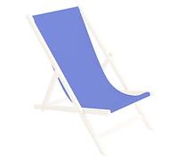 Ferocity Tela di Ricambio per Sedia a Sdraio, per Giardino, terrazza e Piscina Intercambiabile in Tessuto 100% Poliestere per Sedia a Sdraio Pieghevole in Legno, Motivo Blu [119]