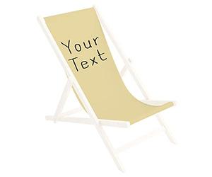 Ferocity Tela di Ricambio per Sedia a Sdraio, per Giardino, terrazza e Piscina Intercambiabile in Tessuto 100% Poliestere per Sedia a Sdraio Pieghevole in Legno, Motivo Il Tuo Testo Beige [119]