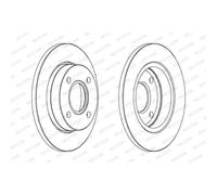 FERODO 2x Disco Freni Anteriore Ø240 MM Pieno per Ford Ka RB_ 1.3i 1.0i Fiesta
