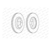 FERODO 2x Disco Freni Anteriore Ø338 MM Ventilato per Audi A6 Avant C8 4A5 2.0