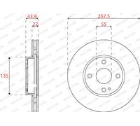 FERODO 2x Disco Freni Anteriore Ventilato Adatto A per Mazda 2 Dj DL 1.5